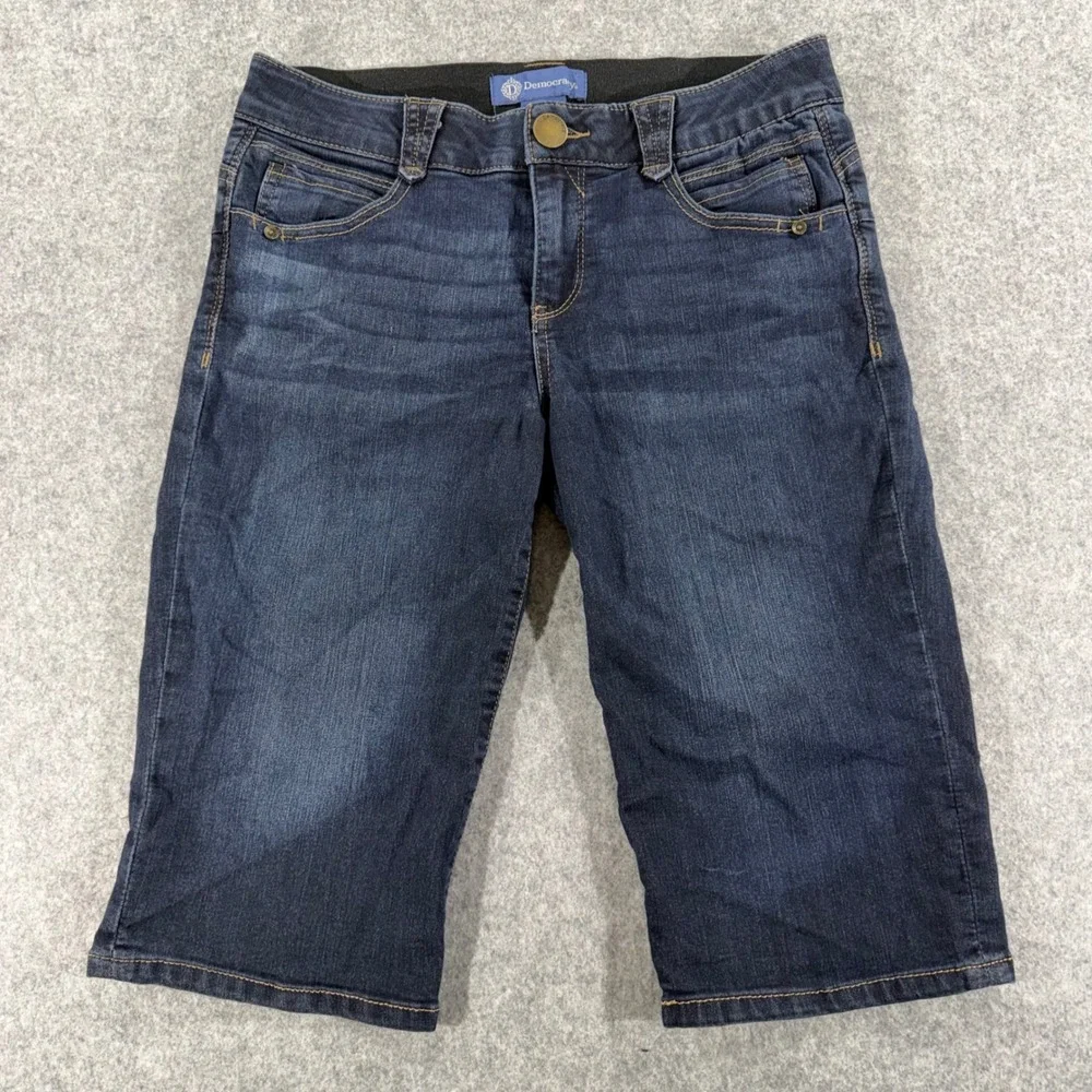 Democracy Ab solution Dark Wash Denim Bermuda Shorts Womens 6 Stretch Elastic